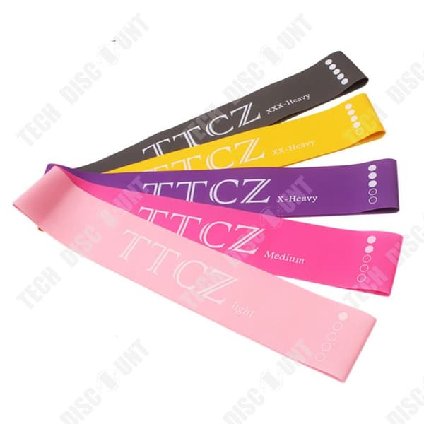 TD Elastic Bodybuilding Set med 5 elastiska bodybuilding band elastiskt sport motstånd band bodybuilding elastisk bodybuilding