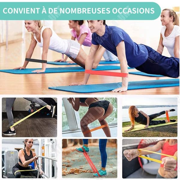 TD Elastic Bodybuilding Set med 5 elastiska bodybuilding band elastiskt sport motstånd band bodybuilding elastisk bodybuilding