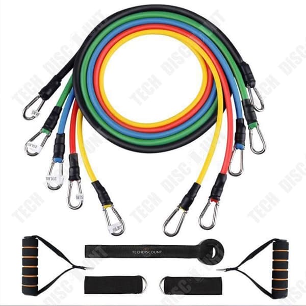 Resistance elastisk - Teknisk rabatt - Kit 12 band - Latex - 1,2 m - 6 m stretching