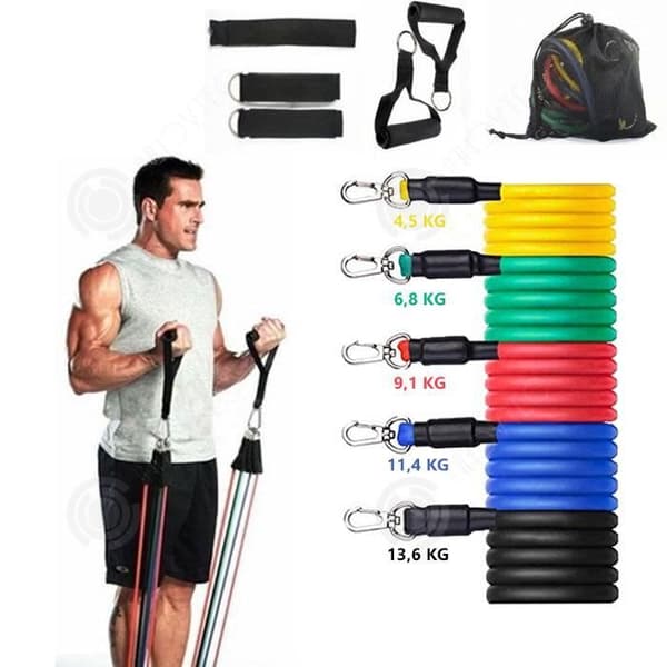 INN® Strength Band Bodybuilding Set 11 st Elastic Fitness Sport för män och kvinnor Motståndsband Gymövningar Physi