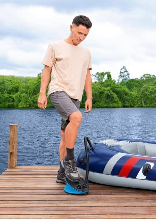 Manuell luftpump - Bestway - Air Step 1600 ML - Blå - Maximal luftflöde - Kompakt