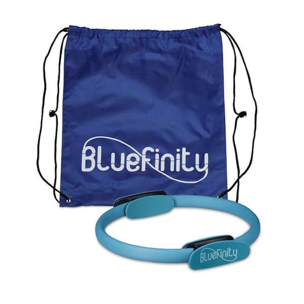 Bluefinity Pilates Ring 39 cm med dubbla handtag för yogaskum vadderad motståndsring, turkos