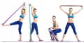 Miniatyrbild 4 av 11: Gymnastikgummi för stretching Träningsband Röd