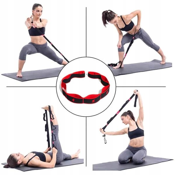 Gymnastikgummi för stretching Träningsband Röd