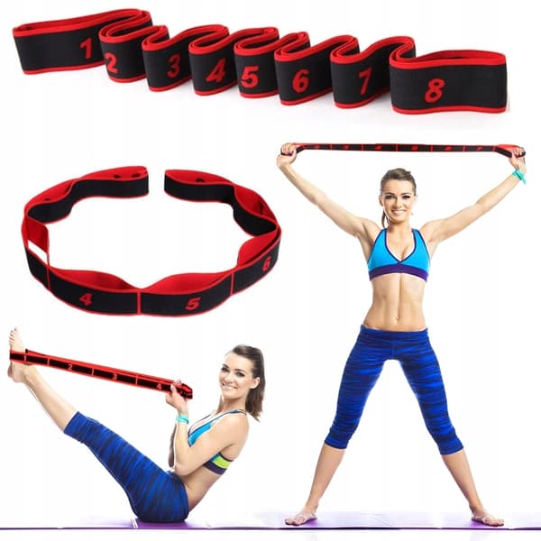 Gymnastikgummi för stretching Träningsband Röd