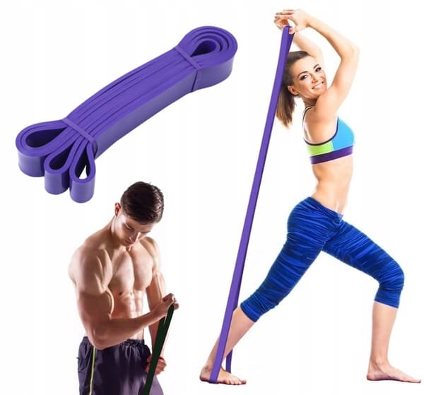 Vastuskuminauha, POWER BAND -kuntokuminauha 16-38kg, violetti