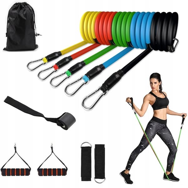 EXPANDER Set med 5 motståndsband för övningar Expander 5-46 kg