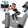 Miniatyrbillede 5 af 11: Elastikmateriale til fitnessøvelser + måtte
