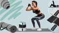 Miniatyrbillede 6 af 11: Elastikmateriale til fitnessøvelser + måtte