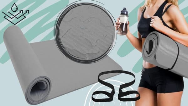 Elastikmateriale til fitnessøvelser + måtte