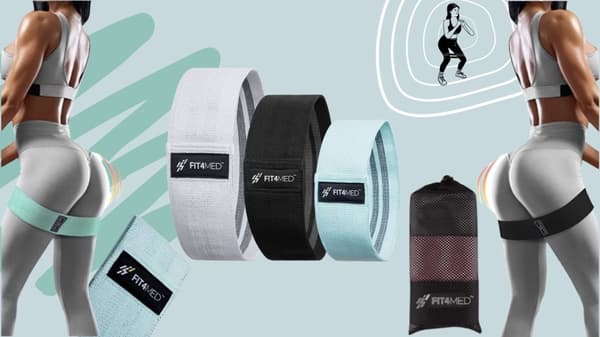 Elastikmateriale til fitnessøvelser + måtte