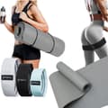 Miniatyrbillede 2 af 11: Elastikmateriale til fitnessøvelser + måtte