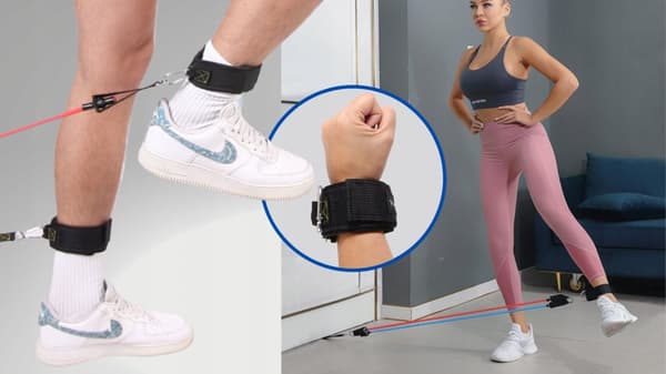 SÆT MED 5 FITNESSTRÆNINGSMODTSTANDSBANDE KOMFORTABLE FORSTÆRKEDE STROPPER KVALITET