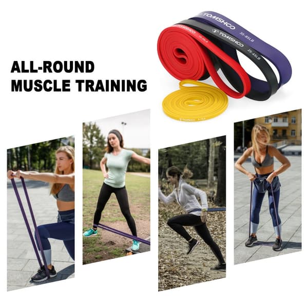 Motståndsband Set, 4 Stycken, Varierande Motståndsnivåer, Hållbart Latexmaterial,4st set