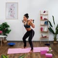 Miniatyrbild 5 av 6: Relaxdays pilatesstång med 2 motståndsband med öglor för fötterna, pilateskit, rosa