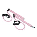 Miniatyrbild 6 av 6: Relaxdays pilatesstång med 2 motståndsband med öglor för fötterna, pilateskit, rosa