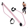 Miniatyrbild 1 av 6: Relaxdays pilatesstång med 2 motståndsband med öglor för fötterna, pilateskit, rosa