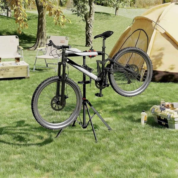 Rootz Bike Repair Stand - Cykelarbejdsstativ - Vedligeholdelsesstativ - Aluminium - Justerbar højde - Stabil firkantet struktur - 185cm x 39cm x 140cm