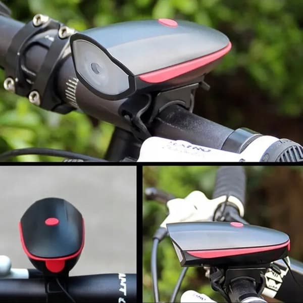 LED CYKEL LAMPE FRONT USB HORN
