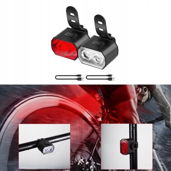 LED CYKEL LJUS USB FRONT BAK CYKEL KIT
