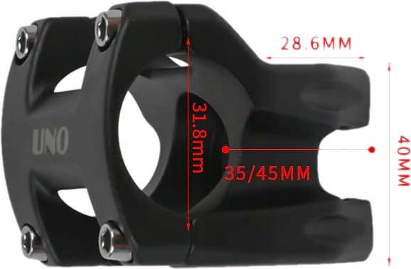 Styrstamstöd UNO Black Ahead 31.8 / 35mm 138g