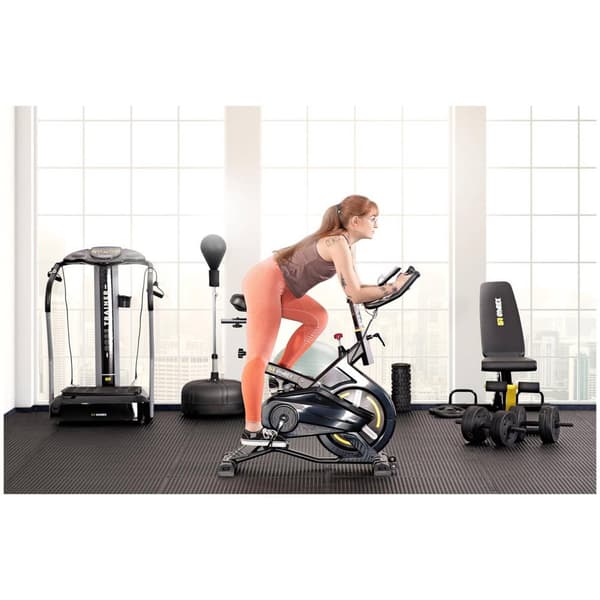 Gymrex Motionscykel - Svänghjul 13 kg - Upp till 100 kg - LCD - Med stötdämpning