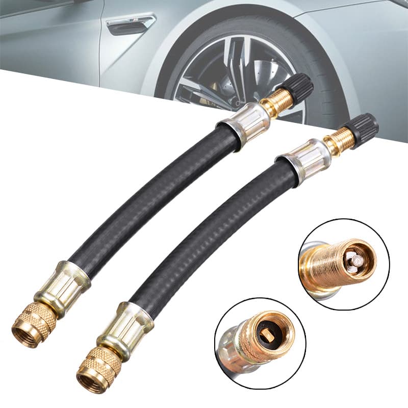 Däckventilförlängningsadaptrar 2-pack Svart