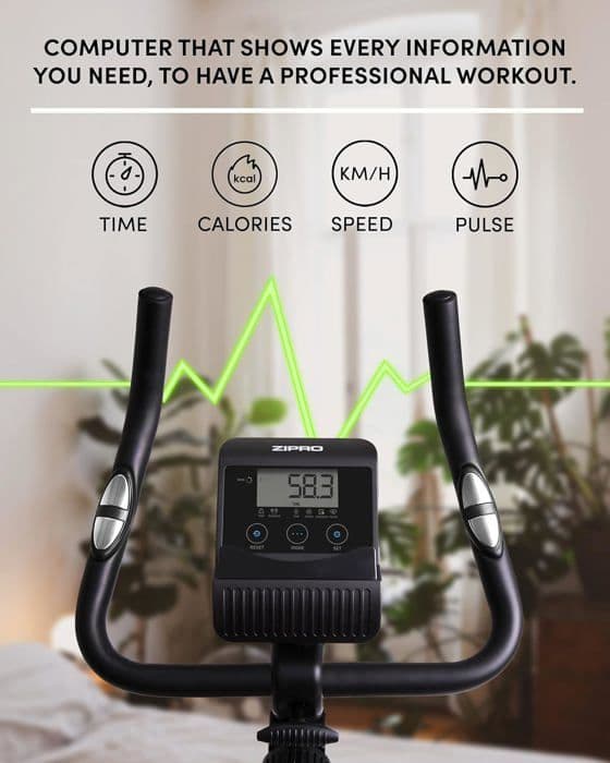 Magnetisk fitnesscykel - ZIPRO Boost - justerbart motstånd - smartphonehållare