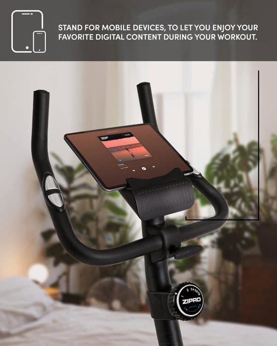 Magnetisk fitnesscykel - ZIPRO Boost - justerbart motstånd - smartphonehållare