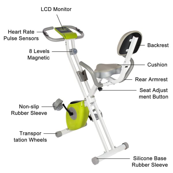 Motionscyklar Fitness Bike Trainer LCD Display Pulssensor