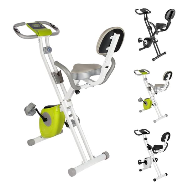 Motionscykler Fitness Cykeltræner LCD Display Pulssensor Grøn