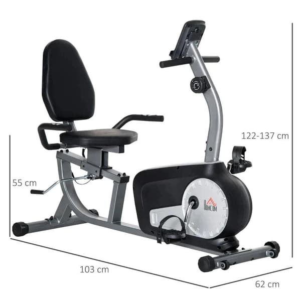 Rootz Bike Trainer - Kuntopyörä - Kuntopyörä - LCD-näyttö - 8-tasoinen vastus - Teräs - harmaa + musta + hopea - 122-137 x 62 x 103 cm