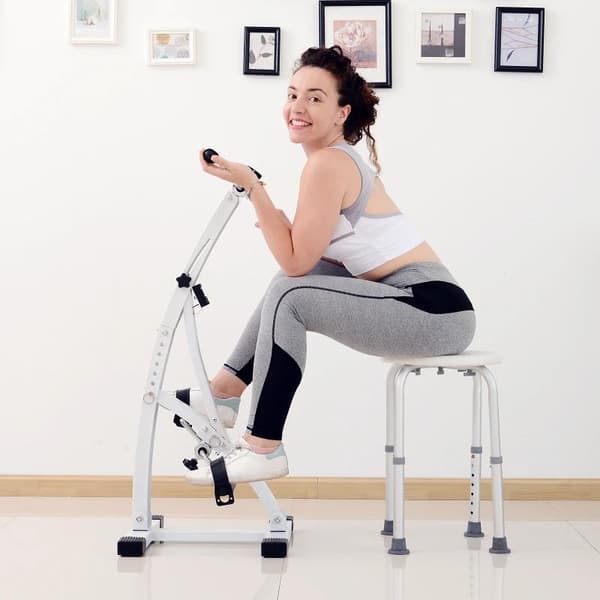 Rootz Movement Trainer - Pedal Trainer - Motionscykeltræner - Hjem - Gym - Stål - Hvid - 40 x 42,5 x 100 cm