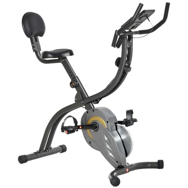 Rootz 2-i-1 cykeltræner - Motionscykel - X-bike - 6 Kg svinghjul - Træningshjul med 16 justerbare magnetiske modstandsniveauer - Sort/Grå - 51 x 97 x