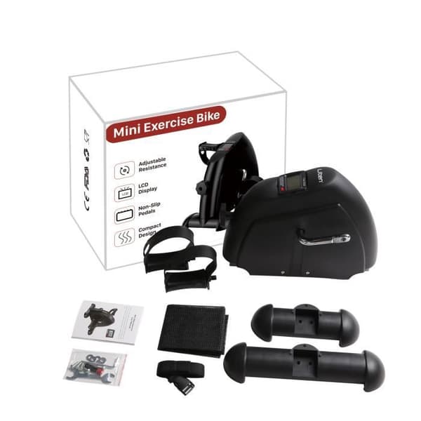 EVOLAND Mini motionscykel - Arm- och bentränare - LCD-skärm - Svart