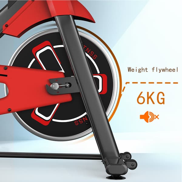 Spin-cykel med 6 kg svinghjulsremtræk, motionscykel med LCD-skærm, justerbart sæde og styr