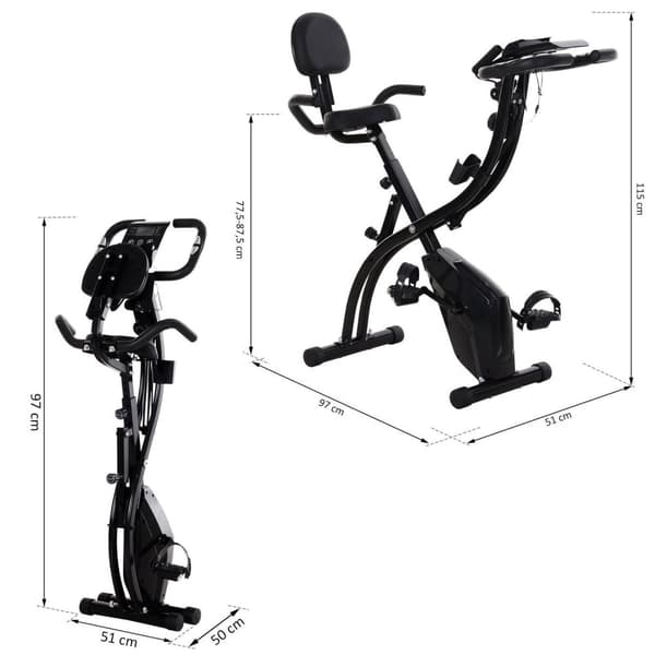 Rootz motionscykel 2-i-1 - Sort - Stål, Abs - 42,12 cm x 20,47 cm x 43,3 cm