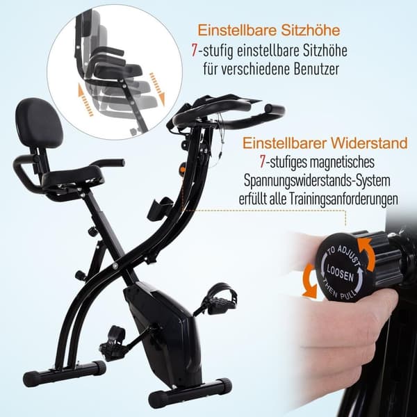 Rootz motionscykel 2-i-1 - Sort - Stål, Abs - 42,12 cm x 20,47 cm x 43,3 cm