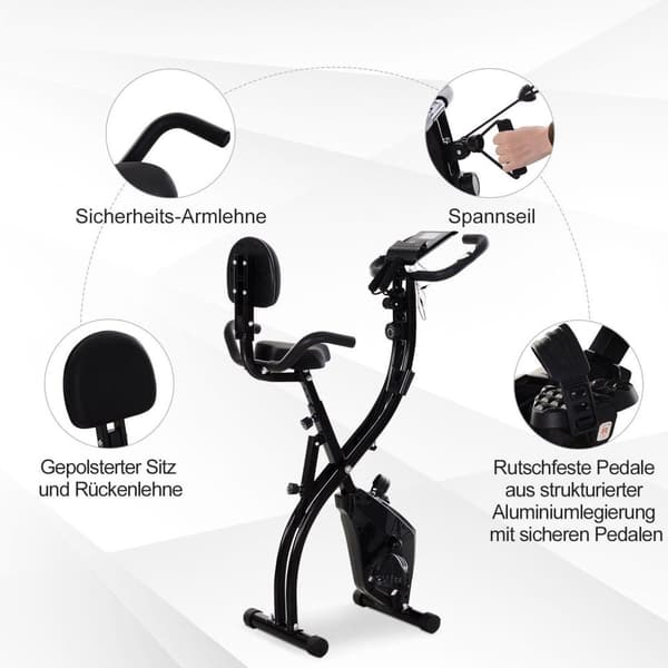 Rootz motionscykel 2-i-1 - Sort - Stål, Abs - 42,12 cm x 20,47 cm x 43,3 cm