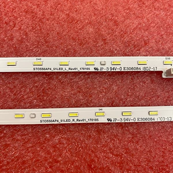 LED-taustavalonauha, 51 LEDiä, yhteensopiva SONY KD-55X8500E:n, KD-55XF8096:n, KD-55XE7096:n ja KD-55XE7002:n kanssa.