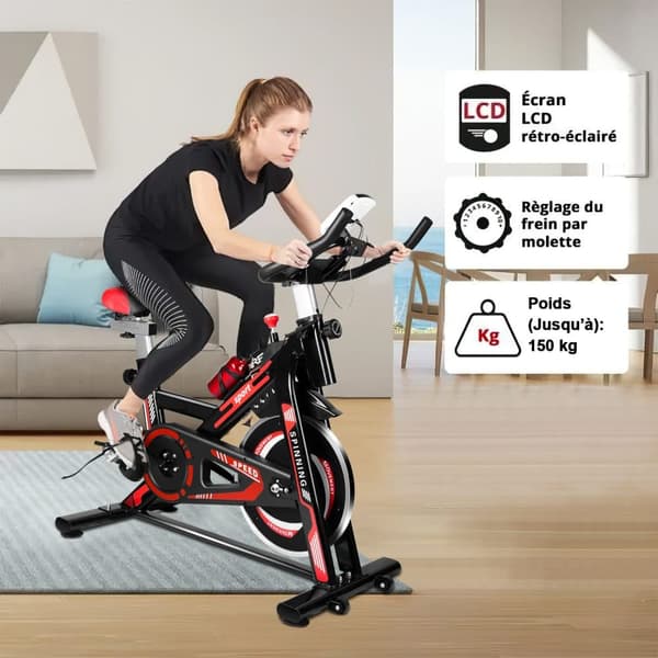 Spin cykel med bæltedrev, LCD -skærm, justerbart sæde og styr