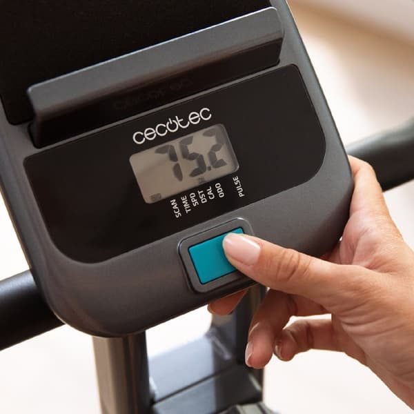 Cecotec Folding stationary bicycle. LCD display. Adjustable magnetic resistance. Comfort seat with side grips. Tablet holder and transport casters.