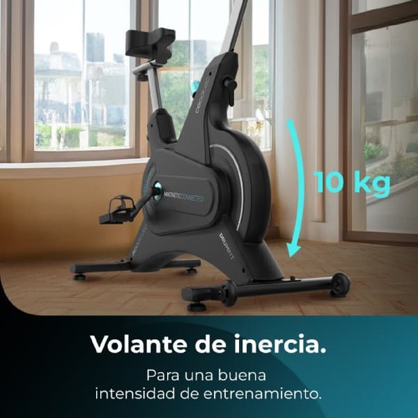 Cecotec Indoor magnetic resistance bike with 10 kg flywheel, APP, 10 levels of manual resistance, LCD display, heart rate monitor, transport wheels a