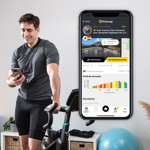 Cecotec Indoor bike with combined resistance: air and magnetic. APP. Device and bottle holder. Chest strap heart rate monitor. LCD touch display. Spo