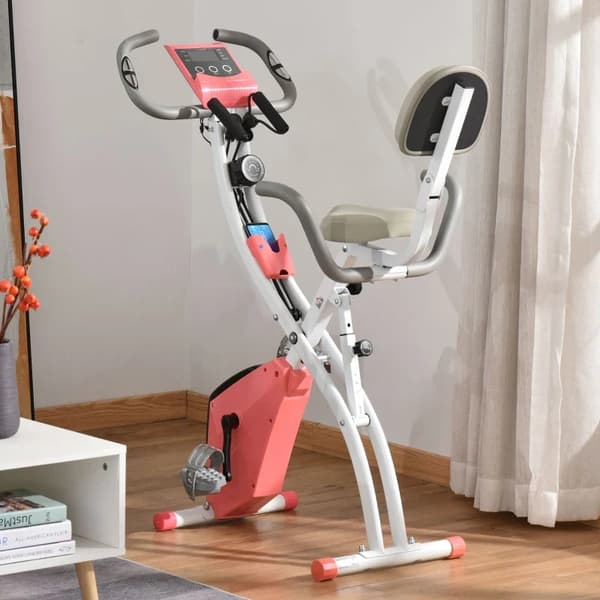 Rootz 2-in-1 kokoontaitettava kuntopyörä - makuuasennossa seisova pyörä - 8-tasoinen säädettävä - magneettinen vastus pulssianturilla - LCD-näyttö - v