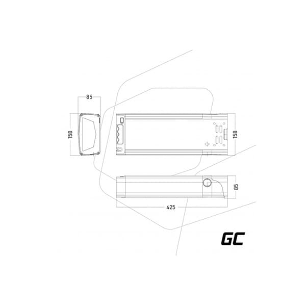 Green Cell - Sähköpyörän akku laturilla 48V 20Ah 960Wh Li-Ion RCA