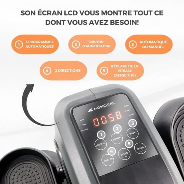Veleta Mini Elliptical Trainer - MOBICLINIC - 10 hastigheter - Magnetisk motstånd - Komplett träning
