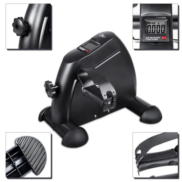 EVOLAND Mini motionscykel - Arm- och bentränare - LCD-skärm - Svart