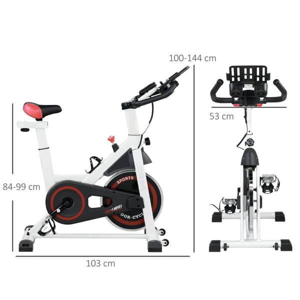 Rootz-kuntopyörä - Sisäpyöräilypyörä - Home Trainer - 8kg vauhtipyörä - Säädettävä vastus - Teräsrunko - 103cm x 53cm x 100-114cm