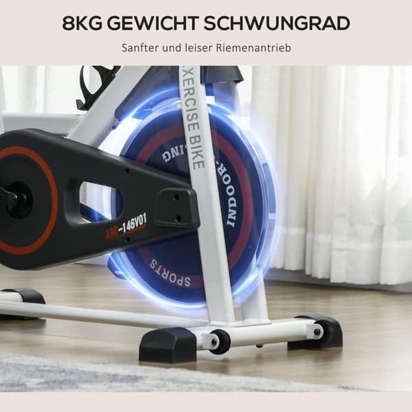 Rootz-kuntopyörä - Sisäpyöräilypyörä - Home Trainer - 8kg vauhtipyörä - Säädettävä vastus - Teräsrunko - 103cm x 53cm x 100-114cm